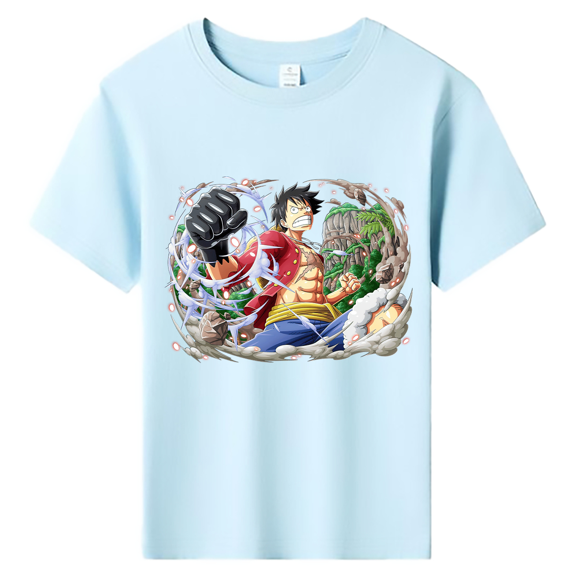 ワンピース モンキー・D・ルフィ ONE PIECE Monkey D. Luffy 綿100％キッズTシャツ（フロントプリント）